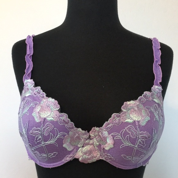 Donna L’Oren Gold Label Purple Lace Bra, 36B - Picture 2 of 9